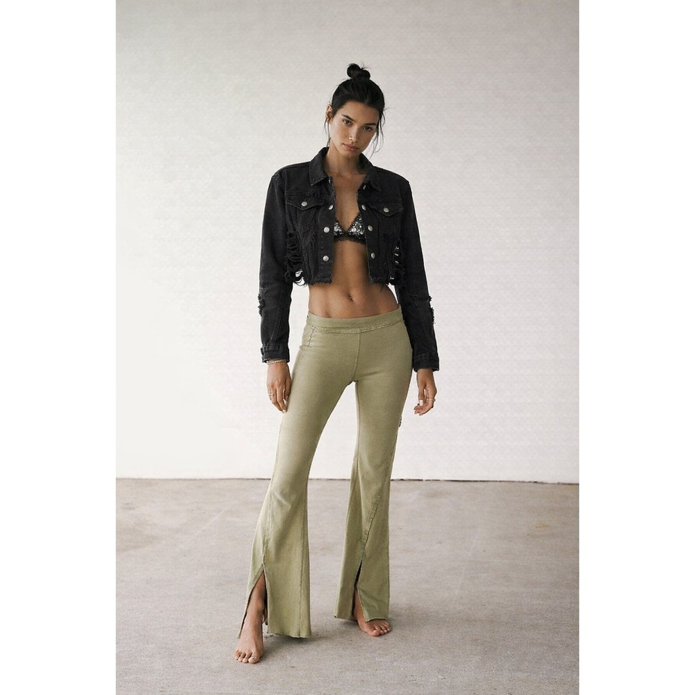 Carmar Black Distressed Cropped Denim Jacket Back Festival/Edgy /Grunge Small‎